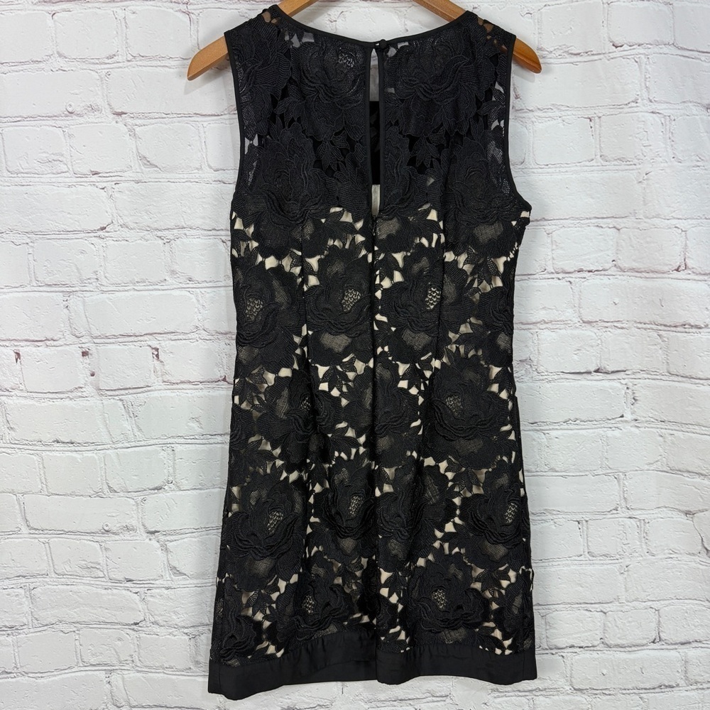 White House Black Market Black Sheath Mini Dress size 8 cocktail wedding guest - Picture 4 of 9